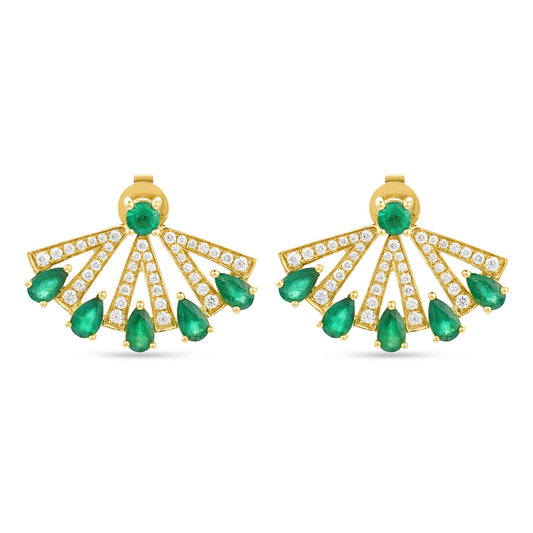 Quetzal Emerald & Diamond Earrings