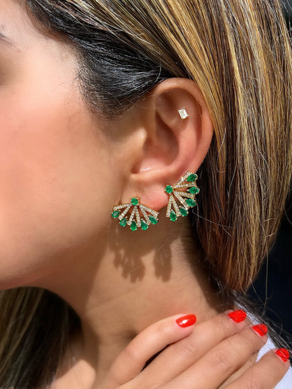 Quetzal Emerald & Diamond Earrings