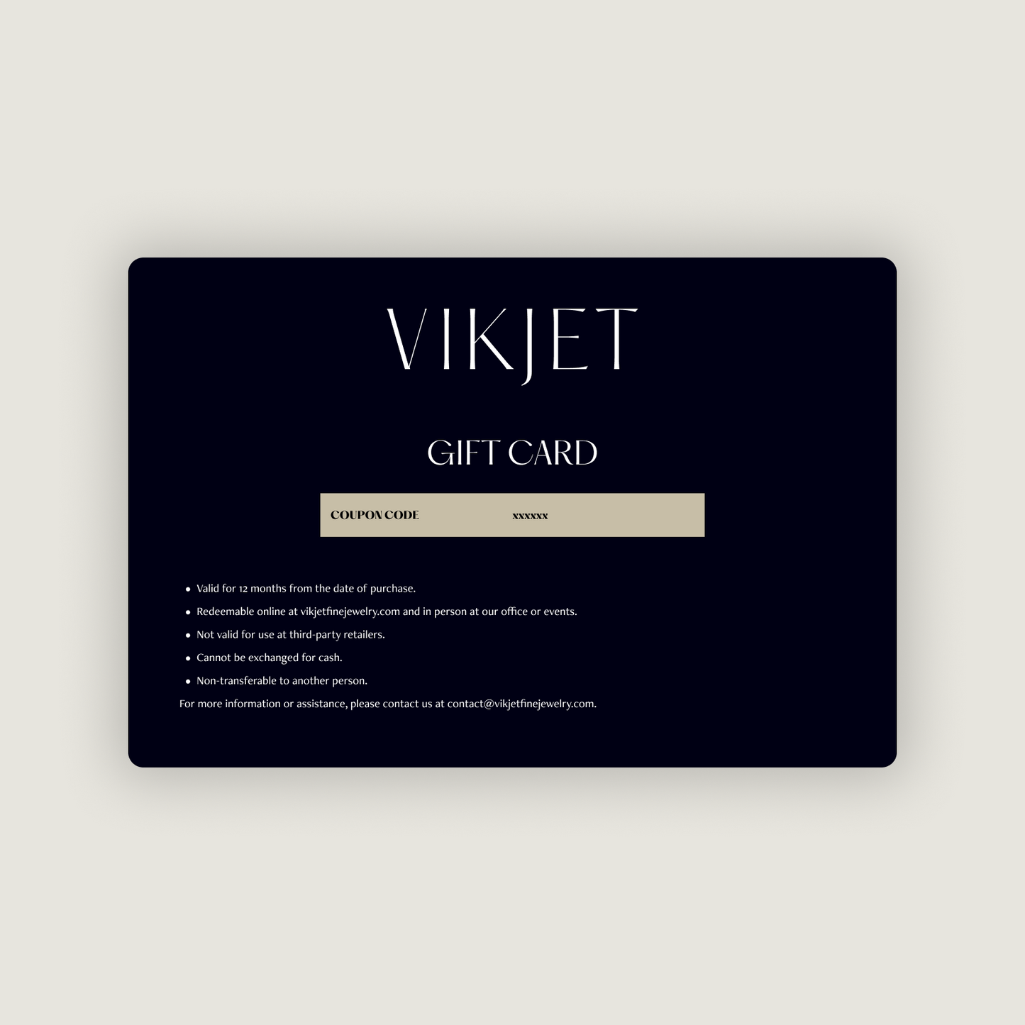 VIKJET Gift Card