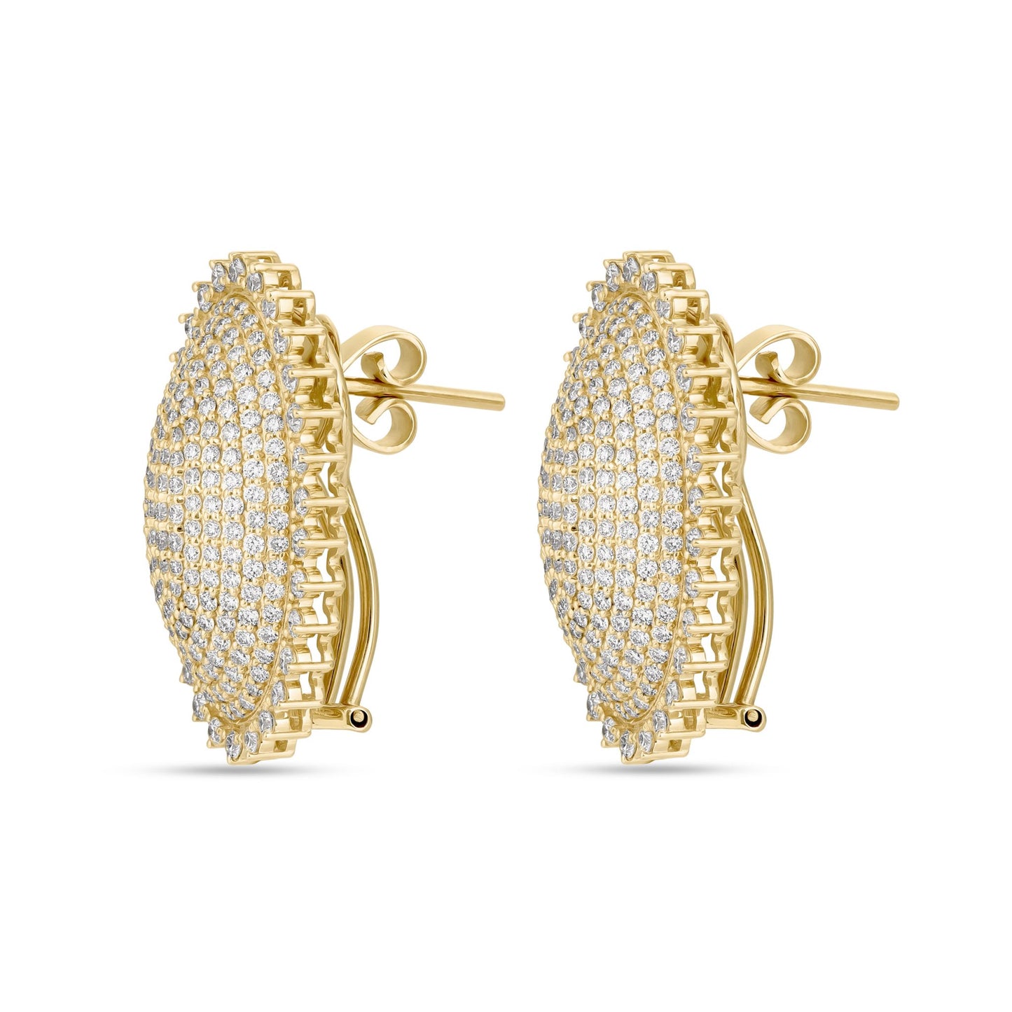 Oval Pave Diamond Earrings