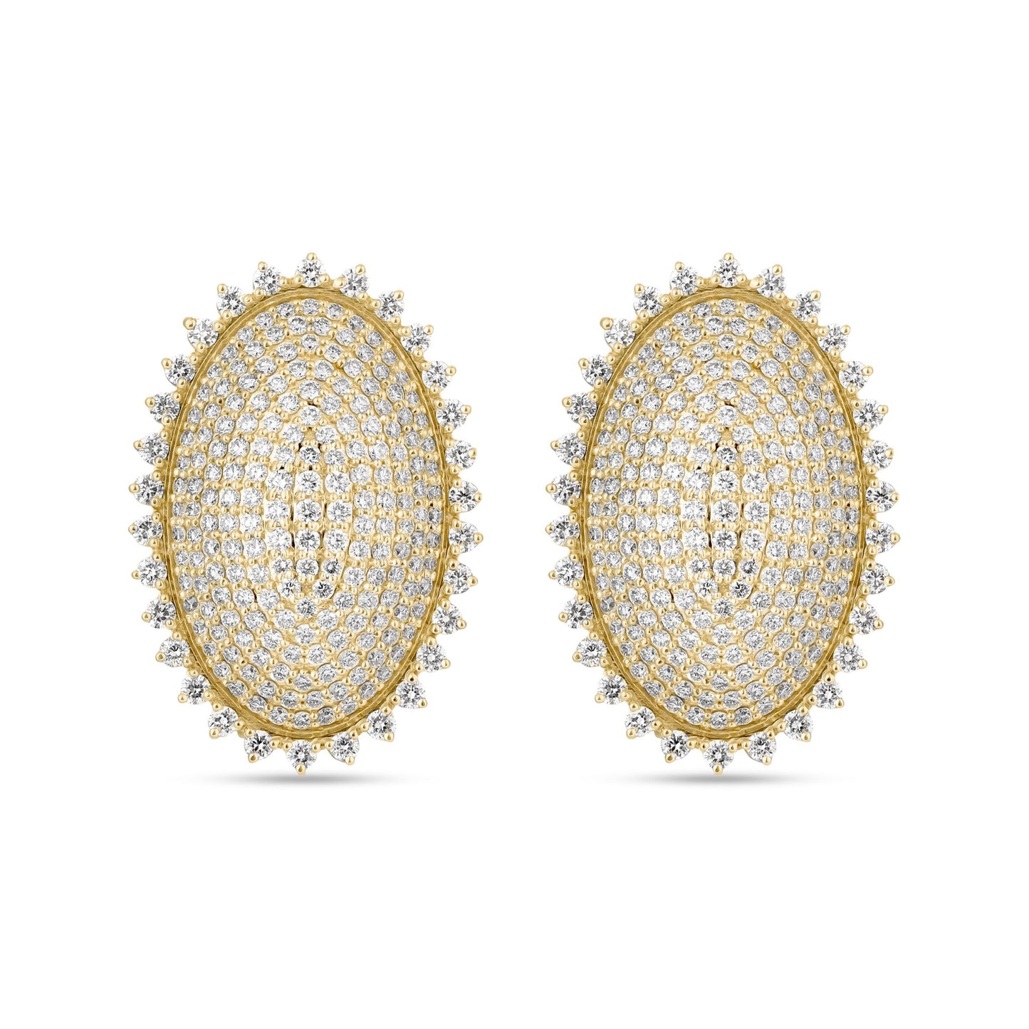 Oval Pave Diamond Earrings