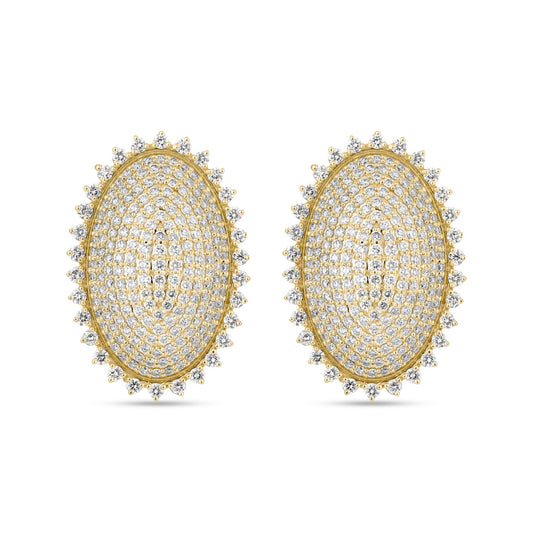 Oval Pave Diamond Earrings