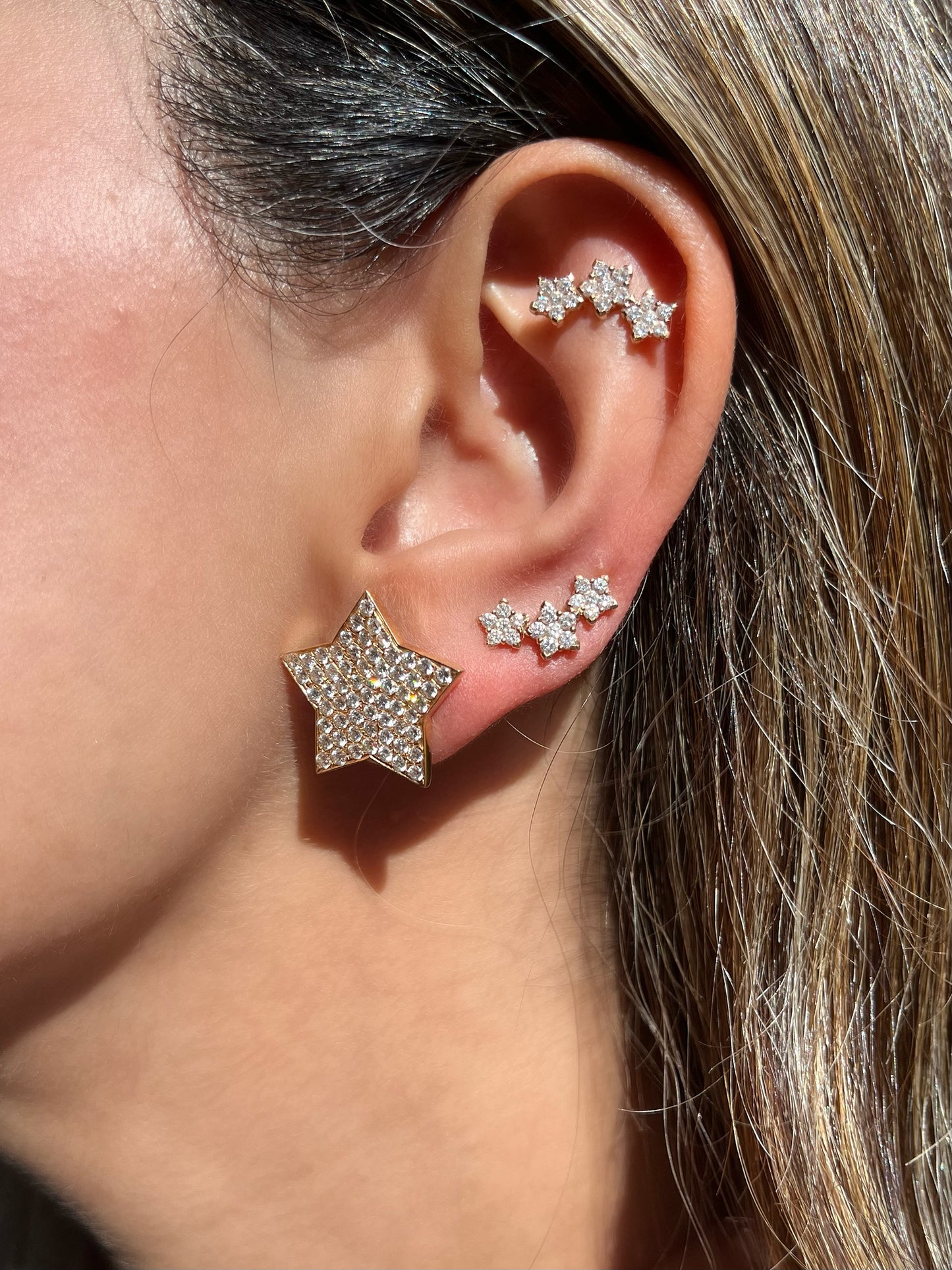 Pave Diamond Star Earrings