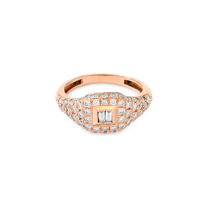 Gatsby Diamond Signet Ring